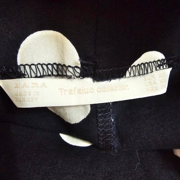 Zara Trafaluc Collection Navy Polka Dot Tie Shoulder Bodysuit Sz XS - Picture 7 of 10